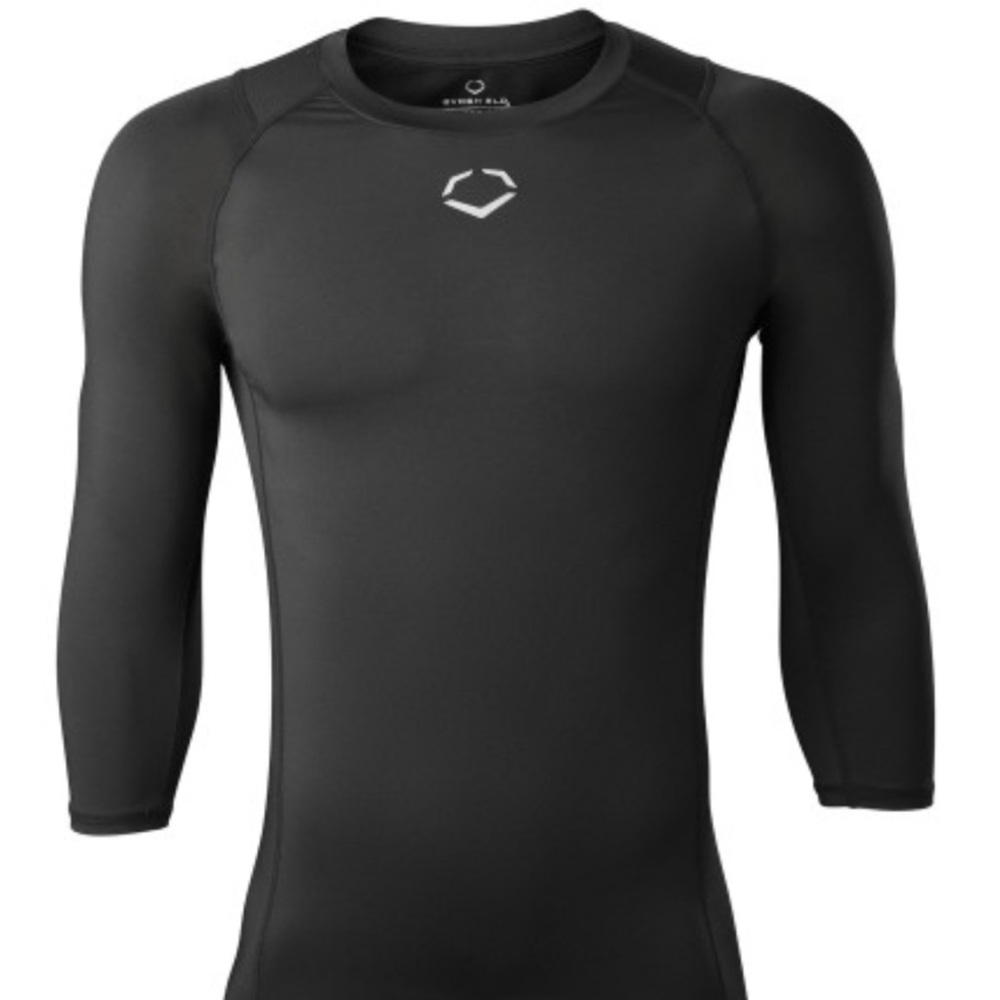 Men's Black Compression Performance Mid Sleeve Shirt